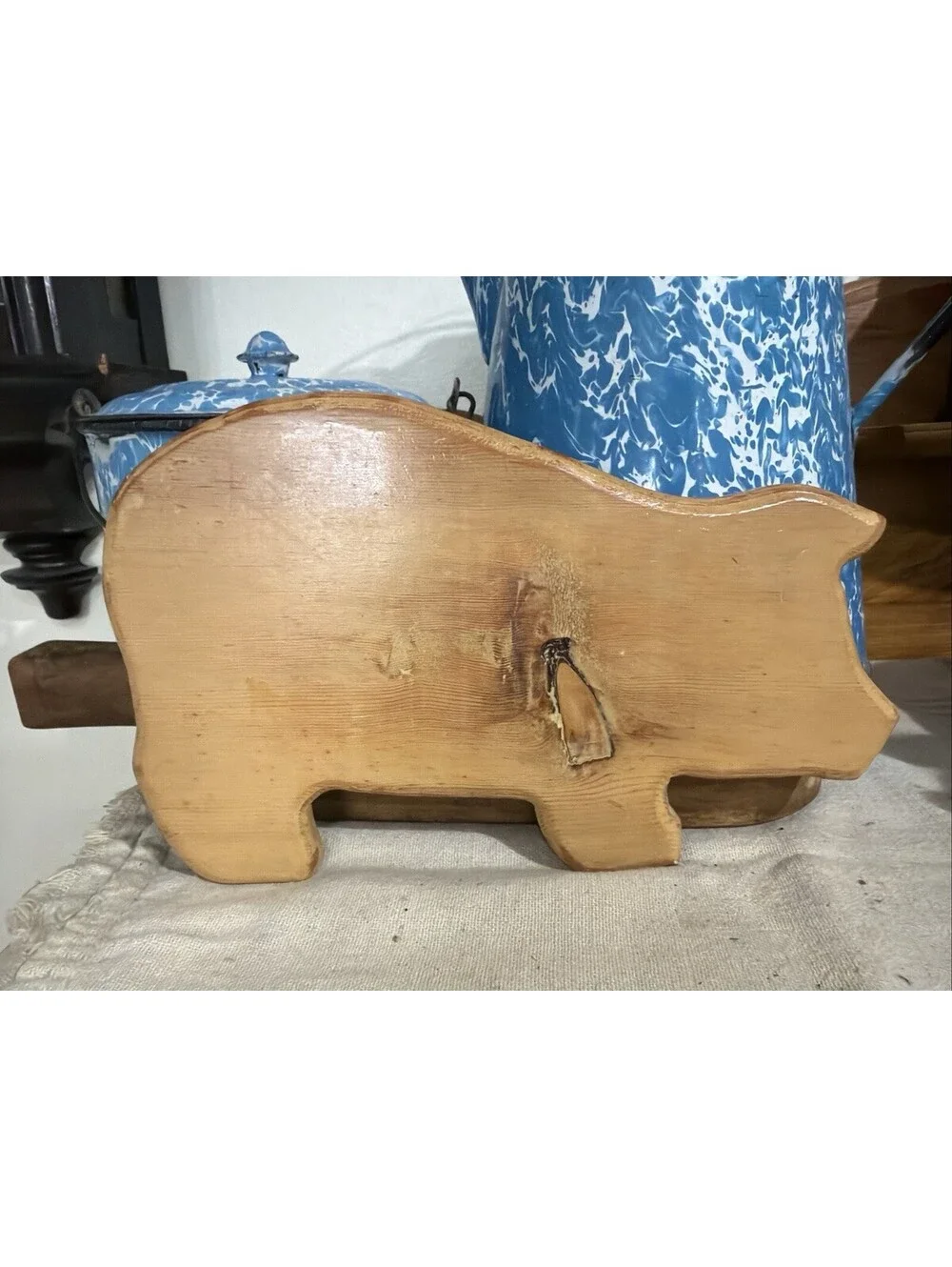 VTG Pig Cutting Board Lot 2 Country Primitive Farmhouse Cottage 12” And 8” Decor